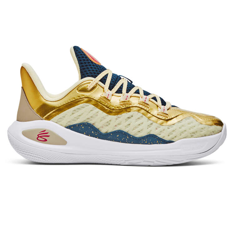 Under Armour Curry 11 Champion Mindset GS Basketball Shoes Yellow/Red US 4, Yellow/Red, rebel_hi-res
