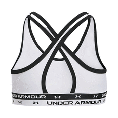 Under Armour Girls HeatGear Crossback Sports Bra, White/Black, rebel_hi-res