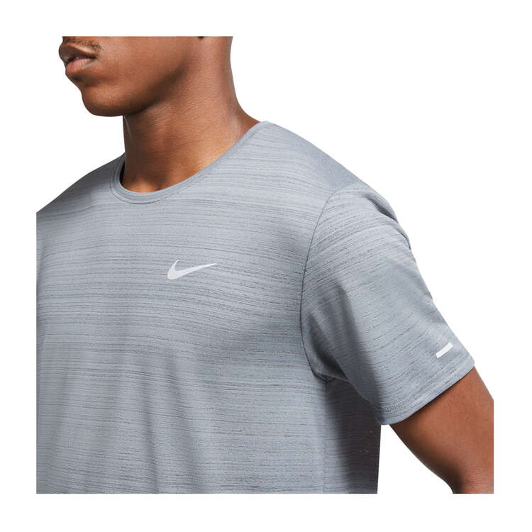 Nike Mens Dri-FIT Miler Running Tee Grey S, Grey, rebel_hi-res