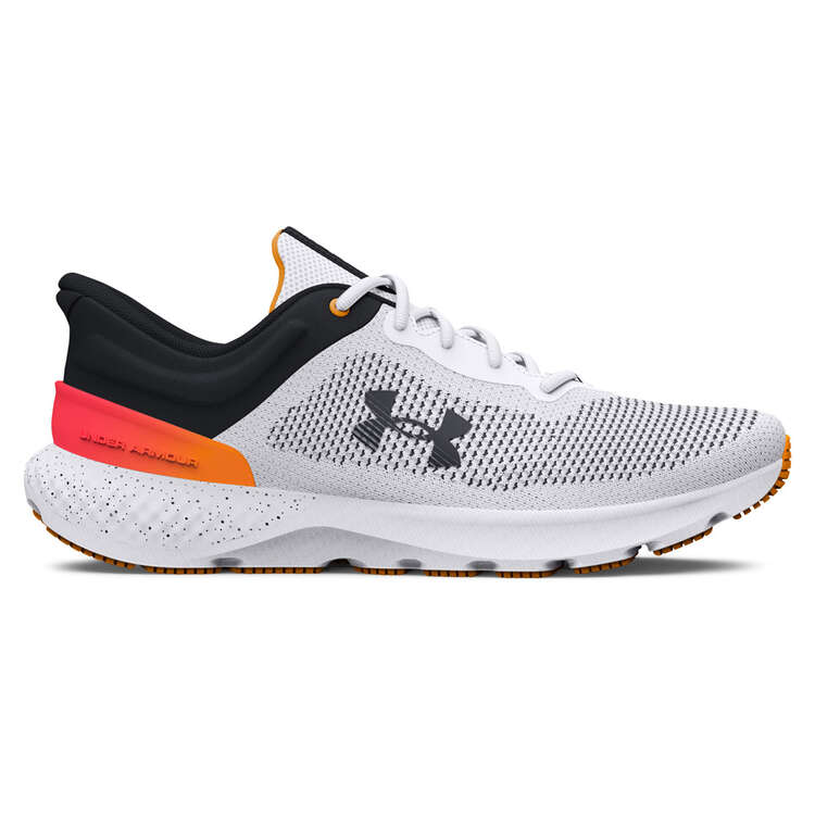 Under Armour Charged Escape 4 Knit Mens Running Shoes White/Black US 7, White/Black, rebel_hi-res