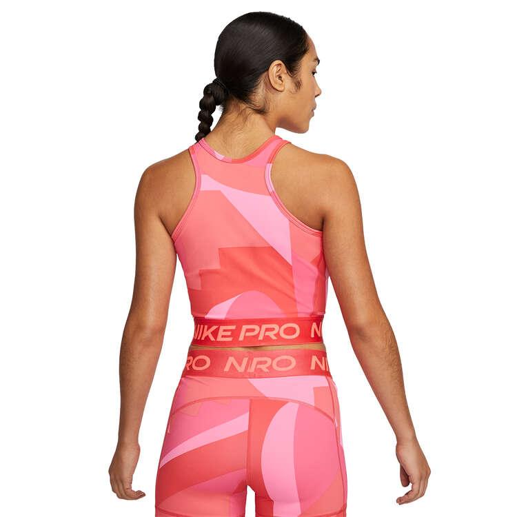 Nike Pro Womens Dri-FIT Cropped Training Tank, Pink, rebel_hi-res