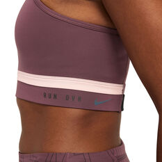 Nike Womens Dri-FIT Swoosh Run Division Sports Bra Purple XS, Purple, rebel_hi-res