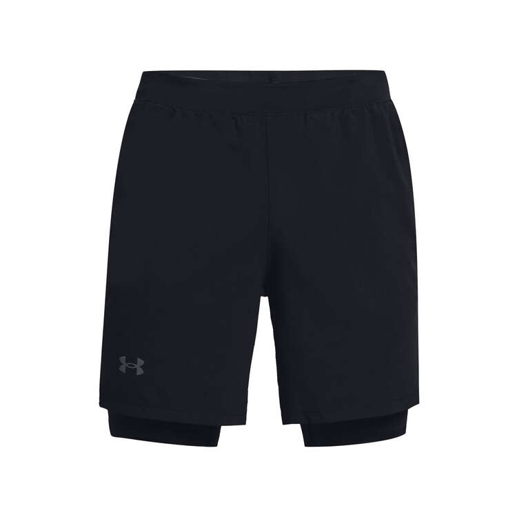 Under Armour Mens UA Launch 7-inch Running Shorts, Black/Reflective, rebel_hi-res