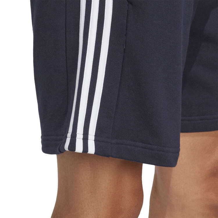 adidas Mens Essentials French Terry 3-Stripes Shorts, Navy/White, rebel_hi-res