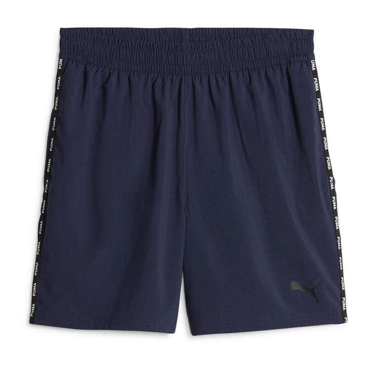 PUMA Mens Fit Taped 7 Inch Woven Shorts, Navy, rebel_hi-res