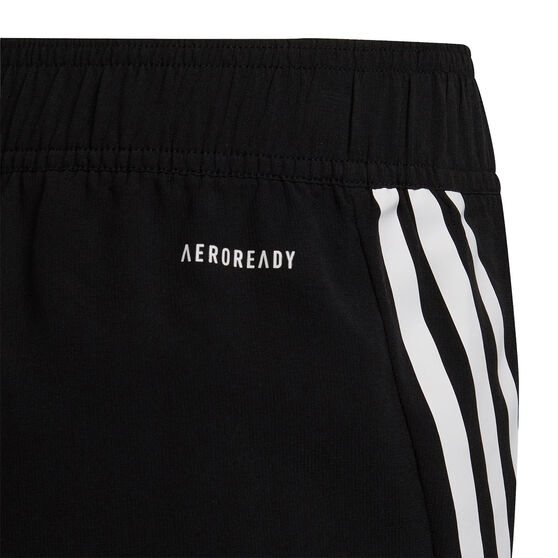 adidas Girls AEROREADY 3-Stripes Woven Shorts, Black, rebel_hi-res