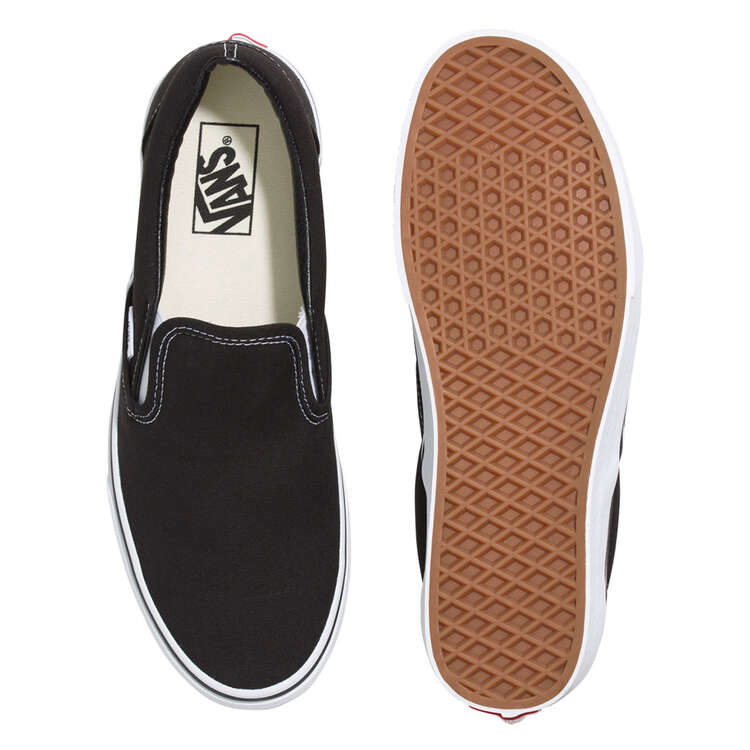 Vans Classic Slip On Casual Shoes, Black/White, rebel_hi-res