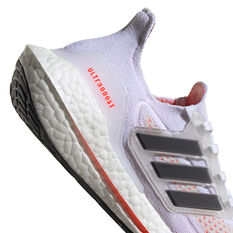 adidas Ultraboost 21 GS Kids Running Shoes, White/Red, rebel_hi-res