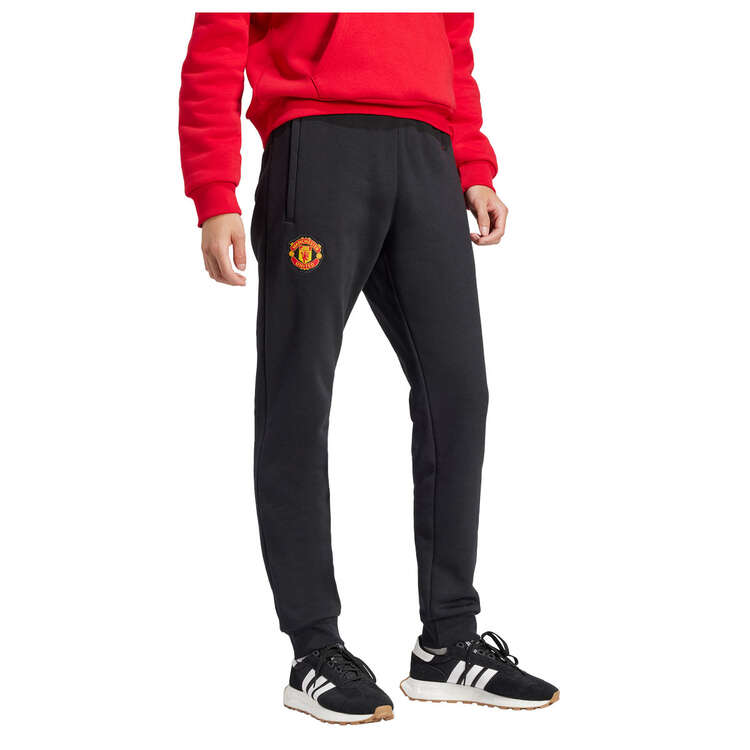 adidas Originals Mens Manchester United Essentials Trefoil Track Pants, Black, rebel_hi-res