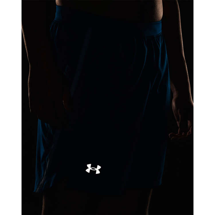 Under Armour Mens UA Launch 7-Inch Graphic Shorts, Blue, rebel_hi-res