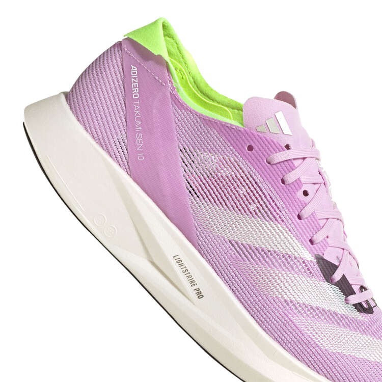 adidas Adizero Takumi Sen 10 Womens Running Shoes, Purple/Green, rebel_hi-res