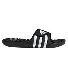 adidas Adissage Mens Slides Black / White US 4, Black / White, rebel_hi-res