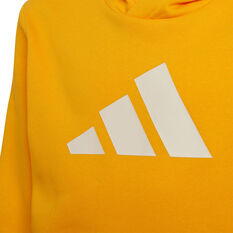 adidas Boys Future Icon 3 Stripe Hoodie, Gold, rebel_hi-res