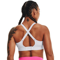 Under Armour Womens Infinity Mid Covered Sports Bra White XS, White, rebel_hi-res