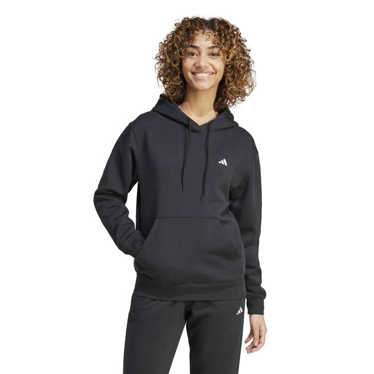 adidas Womens Essentials Small Logo Feel Cozy Hoodie Black XS, Black, rebel_hi-res