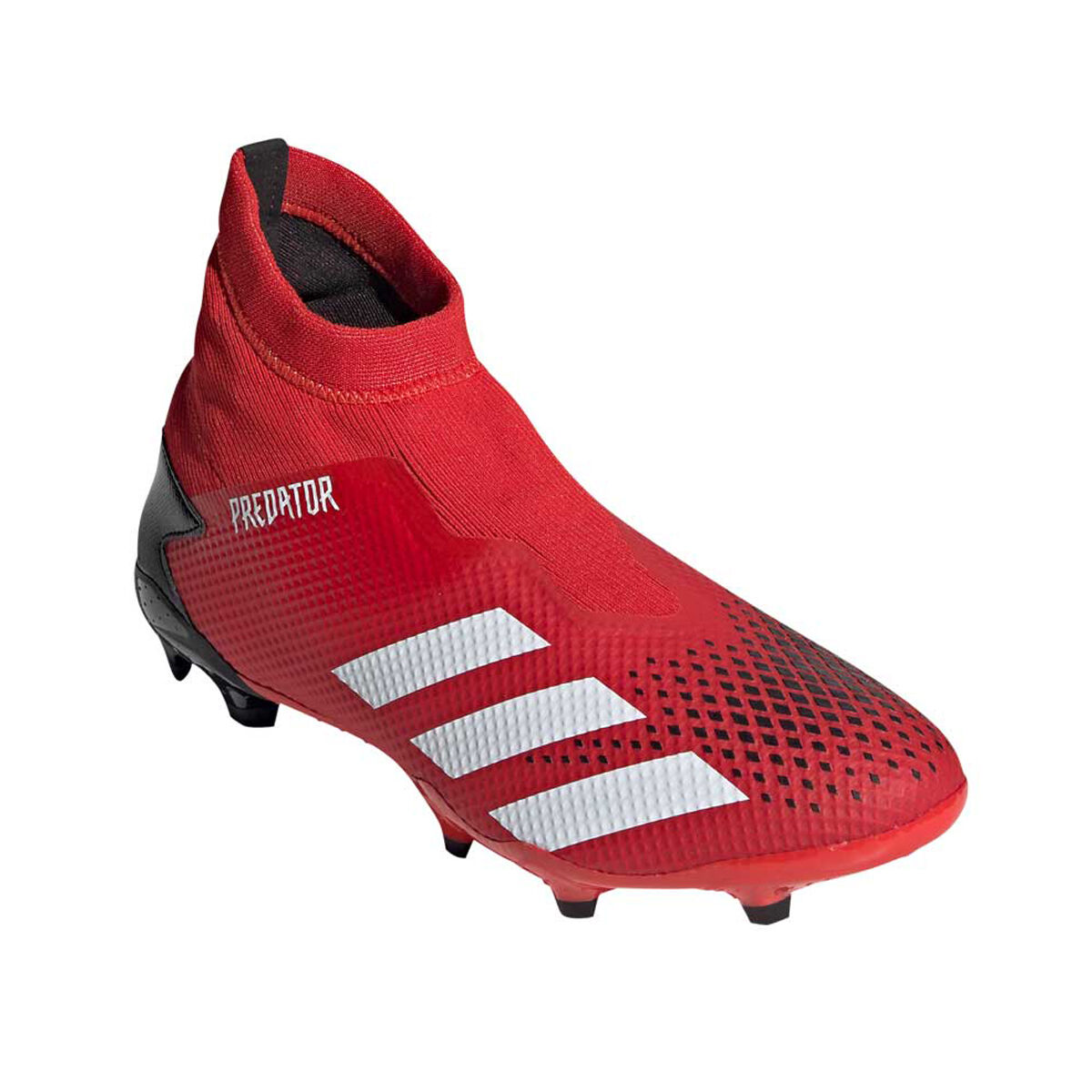 red and white laceless predators