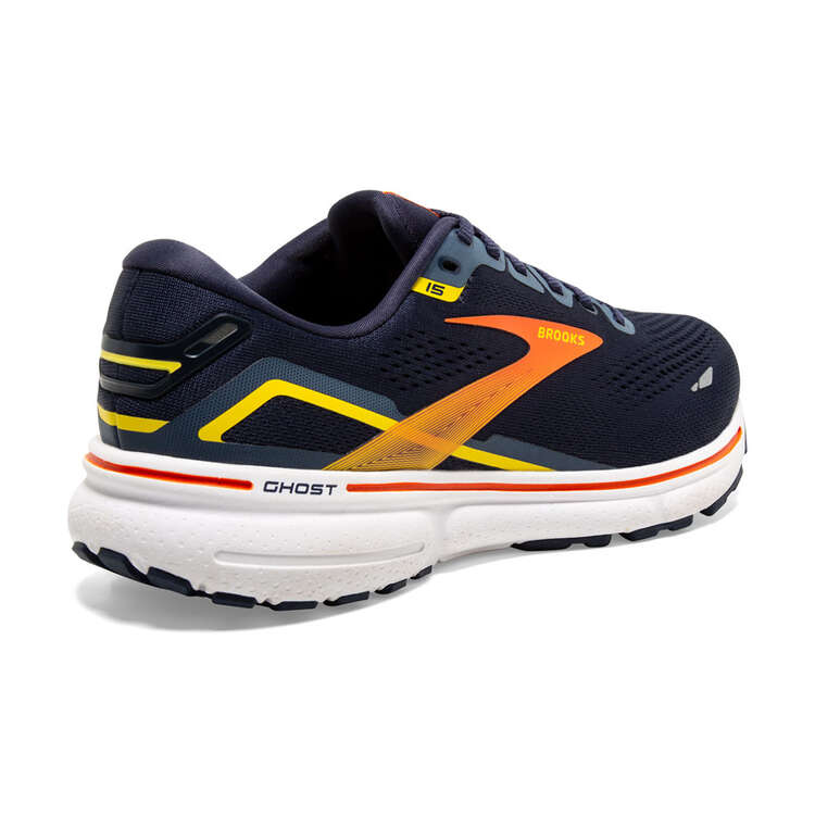 Brooks Ghost 15 Mens Running Shoes, Navy/Orange, rebel_hi-res