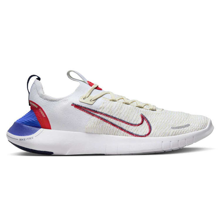 Nike Free Run Flyknit Next Nature Mens Running Shoes White/Red US 7, White/Red, rebel_hi-res