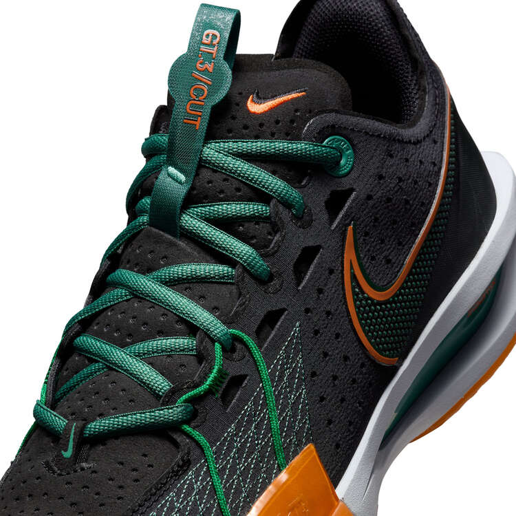 Nike Air Zoom G.T. Cut 3 Basketball Shoes, Black/Green, rebel_hi-res