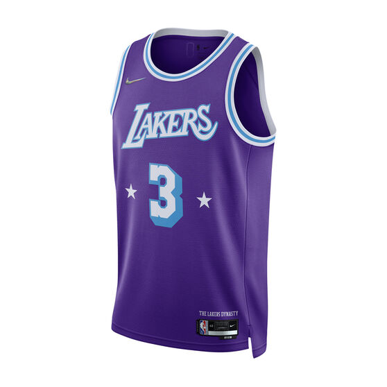 Los Angeles Lakers Anthony Davis Mens City Edition Swingman Jersey, Purple, rebel_hi-res