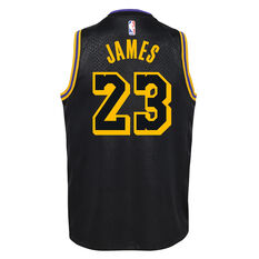 Nike Los Angeles Lakers LeBron James 2020/21 Kids Mamba City Edition Jersey Black S, Black, rebel_hi-res