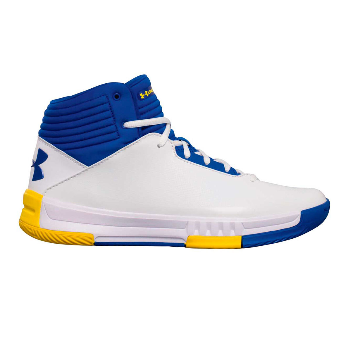 under armour basketball shoes blue and white