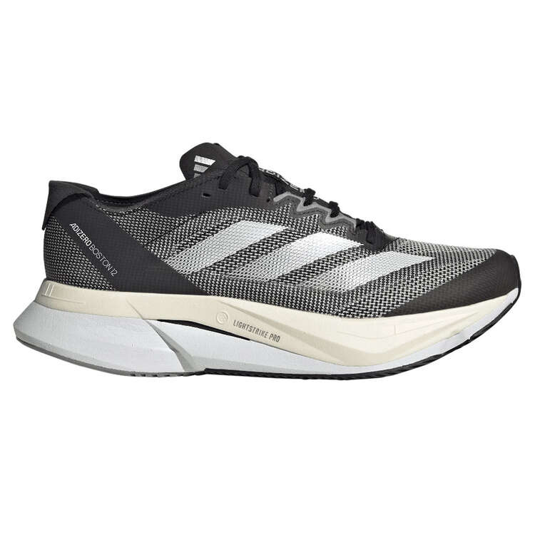 adidas Adizero Boston 12 Womens Running Shoes, Black/White, rebel_hi-res