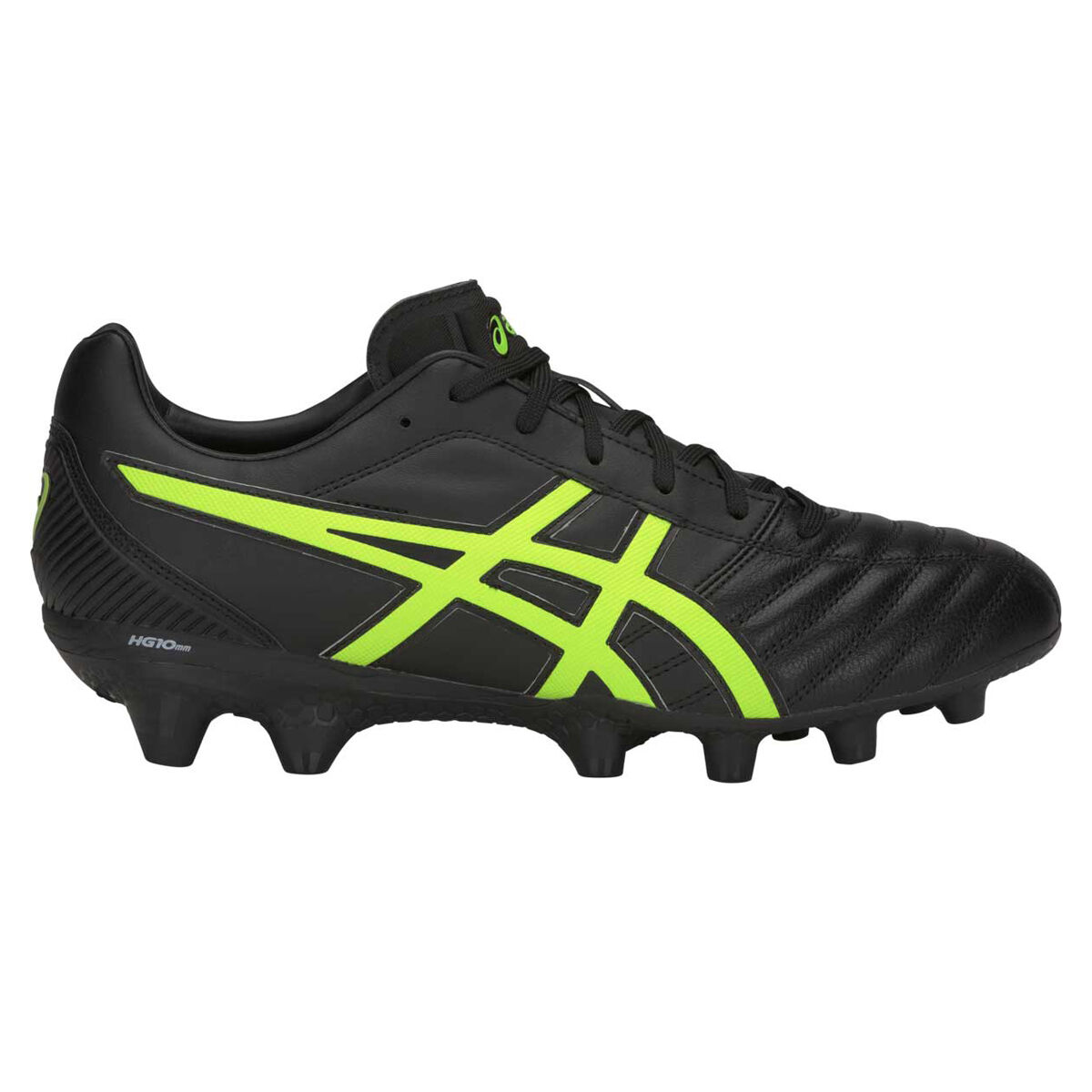 green and black asics football boots