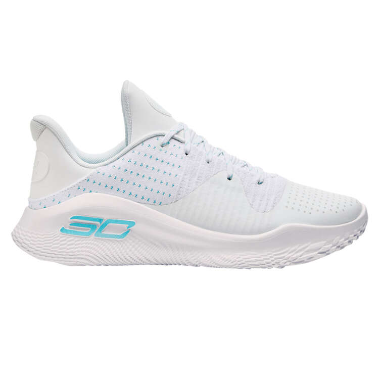 Under Armour Curry 4 Flotro April Showers Basketball Shoes White/Blue US Mens 7 / Womens 8.5, White/Blue, rebel_hi-res