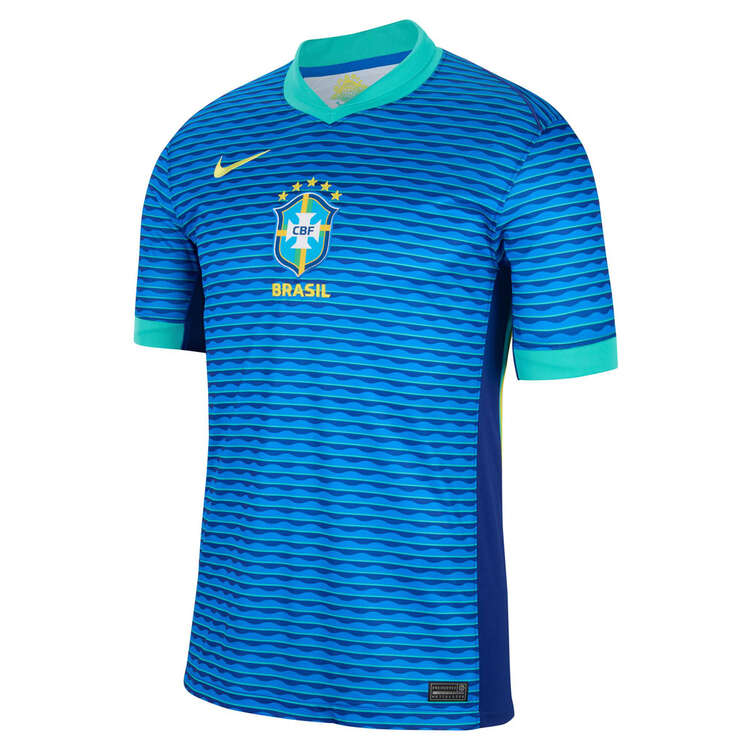 Brazil 2024 Mens Stadium Away Football Jersey Blue/Yellow S, Blue/Yellow, rebel_hi-res