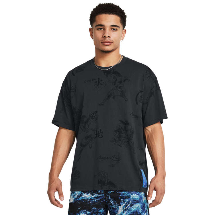 Under Armour Mens Curry Bruce Lee Lunar New Year Be Water Basketball Tee Grey S, , rebel_hi-res