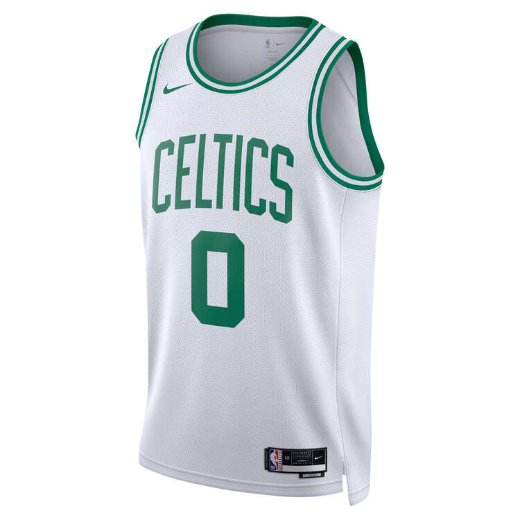 Boston Celtics Jayson Tatum Mens Association 2023/24 Basketball Jersey, White, rebel_hi-res