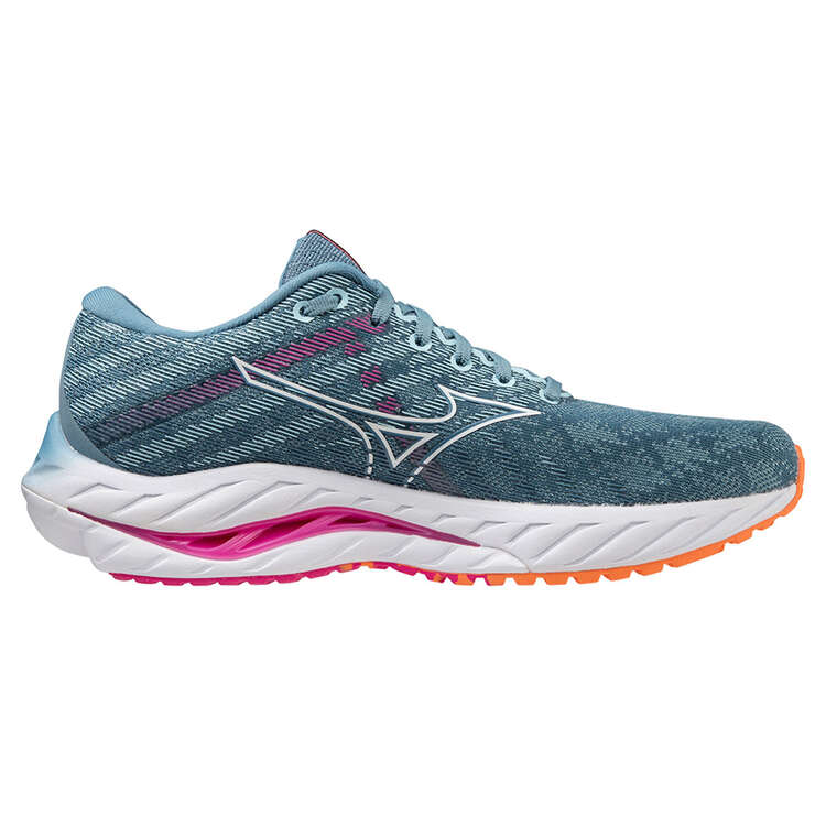 Mizuno Wave Inspire 19 Womens Running Shoes Blue/Pink US 6.5, Blue/Pink, rebel_hi-res