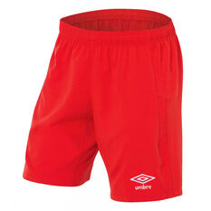 Umbro Mens League Knit Shorts Red S, Red, rebel_hi-res