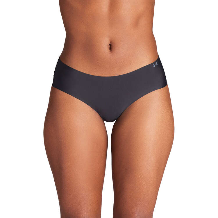 Under Armour Womens UA Pure Stretch Seamless Hipster Briefs 3 Pack Black XS, Black, rebel_hi-res