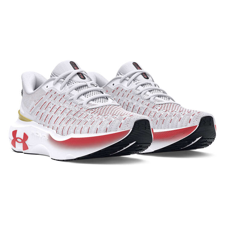 Under Armour Infinite Elite Womens Running Shoes, White/Red, rebel_hi-res