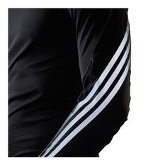 adidas Mens Run Icon Full Reflective 3-Stripes Long Sleeve Tee, Black, rebel_hi-res