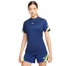 Nike Womens Dri-FIT Strike 21 Football Tee Blue XS, Blue, rebel_hi-res
