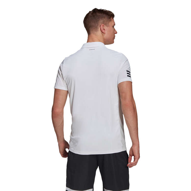 adidas Mens Club Tennis 3-Stripes Polo White XL, White, rebel_hi-res