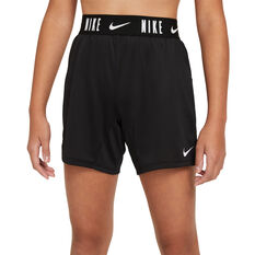 Nike Girls Dri-FIT 6in Trophy Shorts Black/White XS, , rebel_hi-res