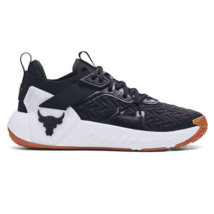 Under Armour Project Rock 6 Mens Training Shoes, Black/White, rebel_hi-res