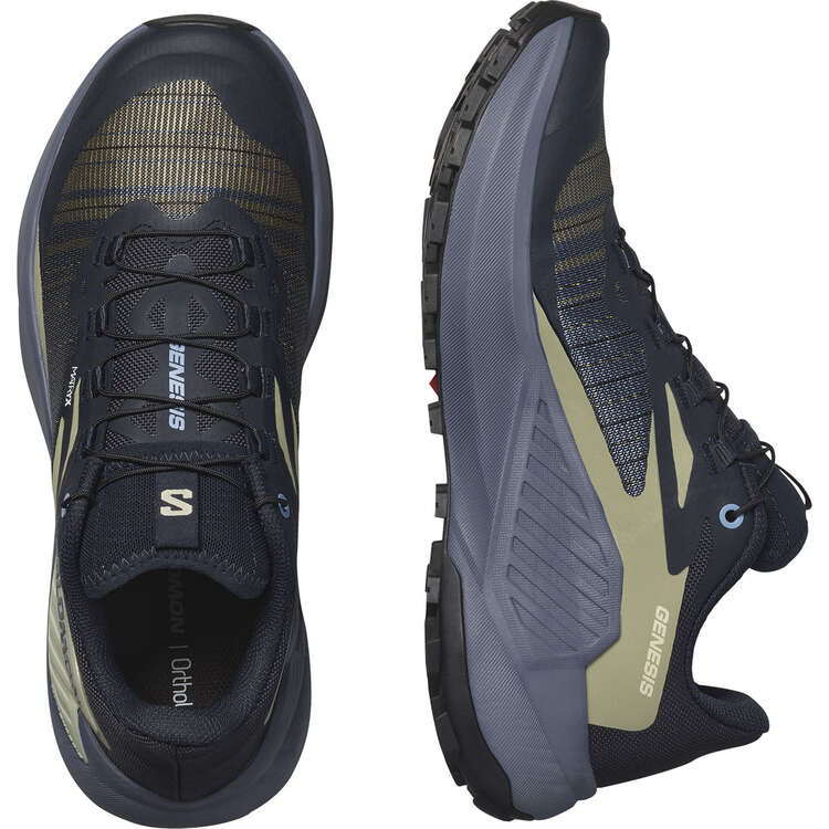 Salomon Womens Genesis Trail Running Shoes, Grey/Blue, rebel_hi-res