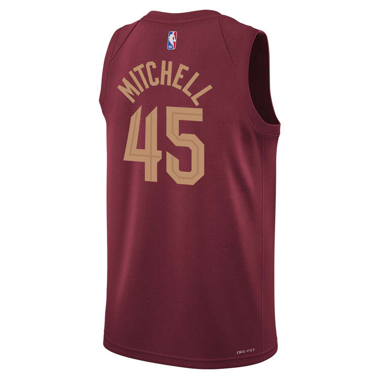 Nike Youth Cleveland Cavaliers Donovan Mitchell 2023/24 Icon Basketball Jersey Red S, Red, rebel_hi-res