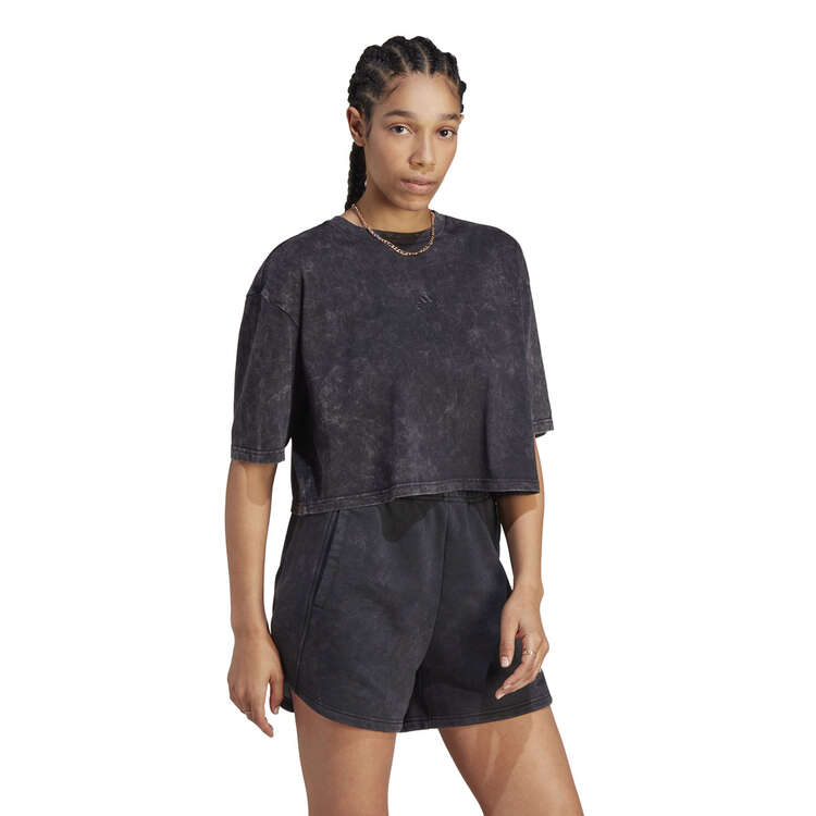 adidas Womens All SZN Washed Tee, Black, rebel_hi-res