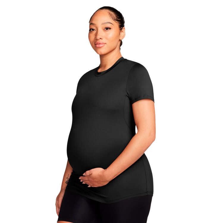 Nike One Womens Maternity Tee Black XS, Black, rebel_hi-res