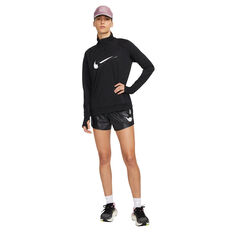 Nike Womens Dri-FIT Swoosh Run 1/4 Zip Midlayer, Black, rebel_hi-res