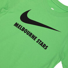 Melbourne Stars 2021/22 Kids Swoosh Tee Green XL, Green, rebel_hi-res