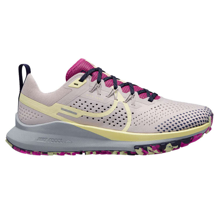 Nike React Pegasus Trail 4 Womens Trail Running Shoes Purple/Yellow US 6, Purple/Yellow, rebel_hi-res