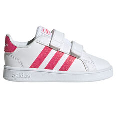 adidas Grand Court Toddlers Shoes White/Pink US 4, White/Pink, rebel_hi-res
