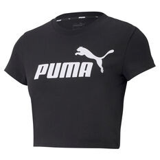 Puma Womens Essentials Slim Logo Tee, Black, rebel_hi-res